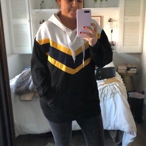 Forever 21 Xtra-long 3-tone colorblock hoodie